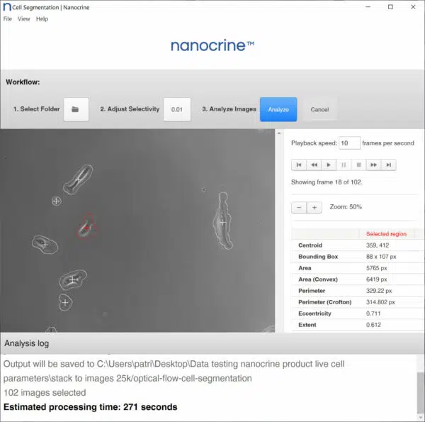 Nanocrine Cell Image Analyzer Software- New Account Offer - Image 2